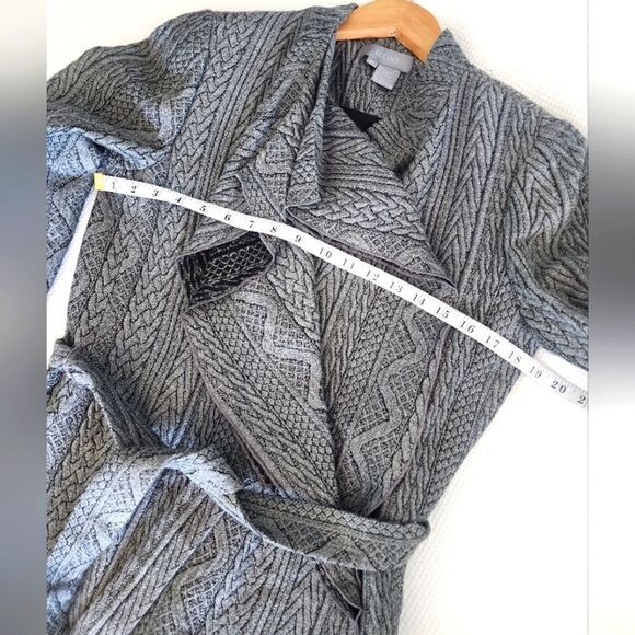 ECCOCI knit coat belted side pockets wool blend new without tags minimalist - Picture 4 of 16